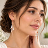 Rose Gold Plated Long Dangle Earrings For Women