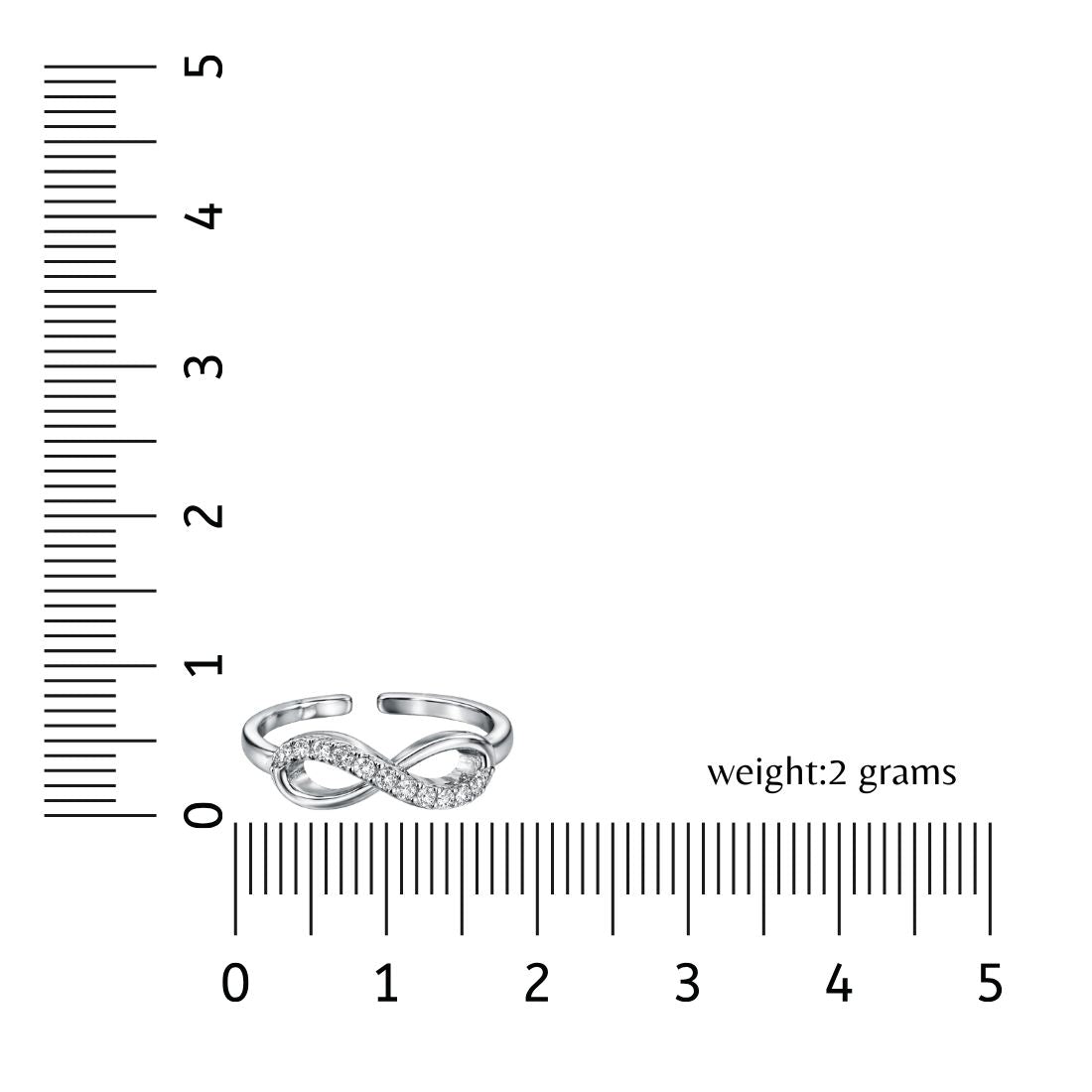 Infinity Love Ring| Silver Plated American Diamond Infinity Adjustable Ring for Women And Girls