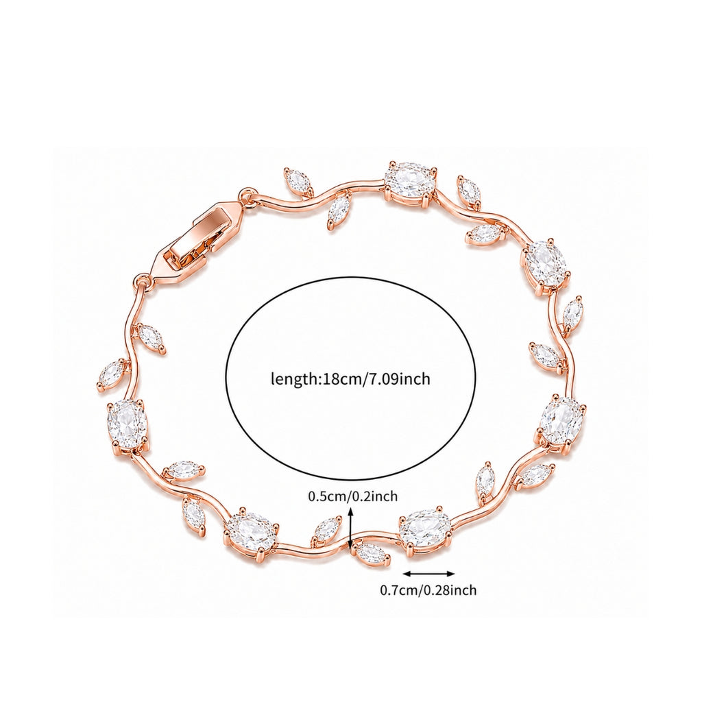 Rose Gold Plated Tulip Floral Bracelet | Bracelet Size :2.4-2.6 |