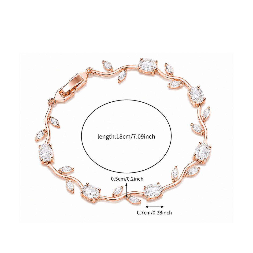Rose Gold Plated Tulip Floral Bracelet | Bracelet Size :2.4-2.6 |