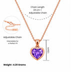 Rose Gold Purple Stone Pendent