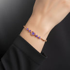 Rose Gold Plated Heart Bracelet For Women And Girls