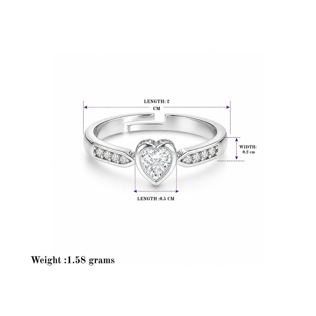 Silver Heart Finger Ring
