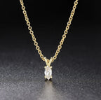 Solitaire Pendant with Gold Plated Chain