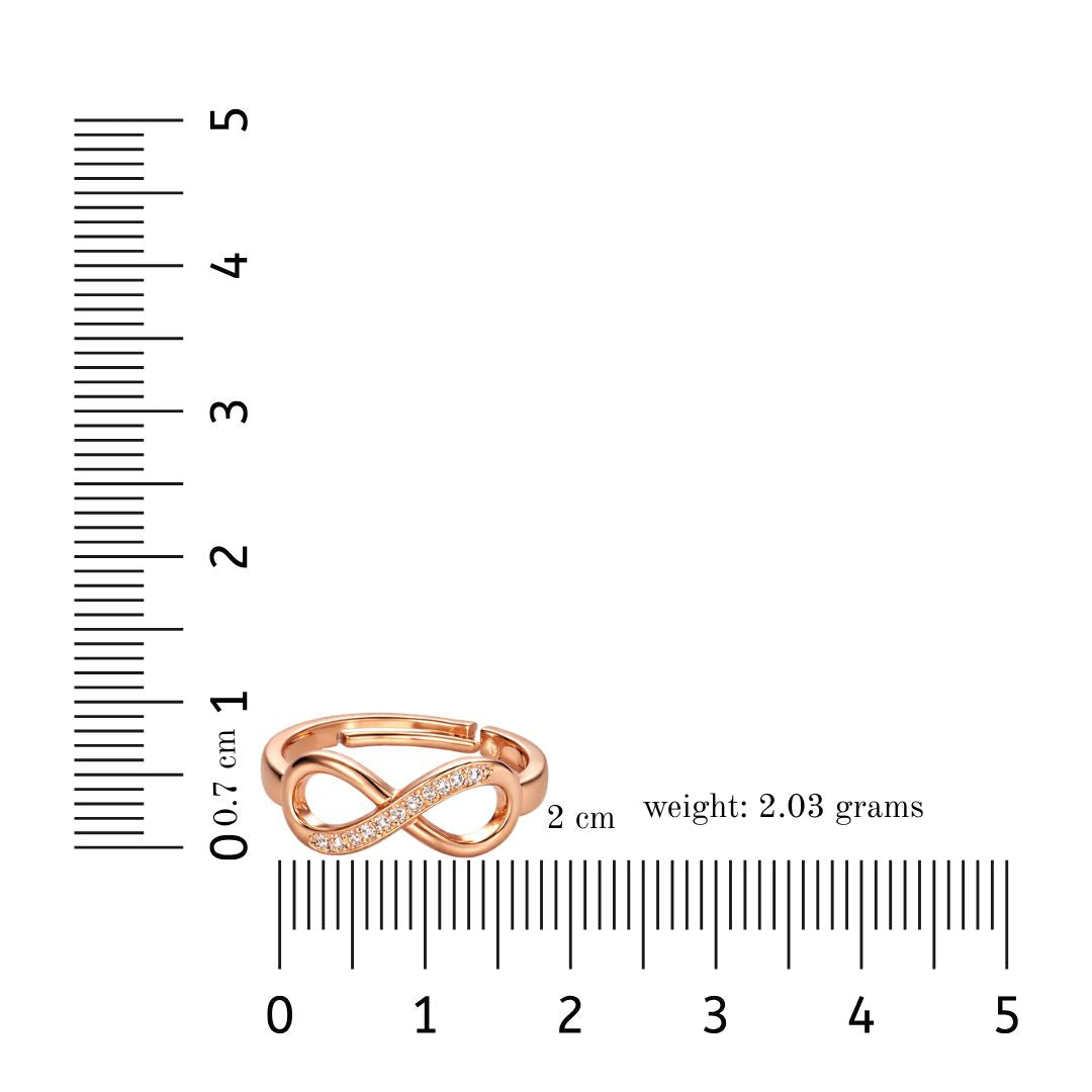 Rose Gold Plated Infinity Adjustable Ring