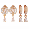Gentle Glow Set| Rose Gold AD Stone Drop Earrings For Women & Girls