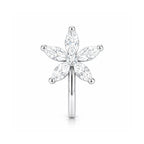 Silver Floral Non Piercing Nose Pin