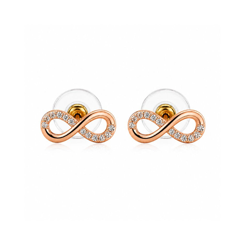 Rose Gold Infinity Stud Earrings