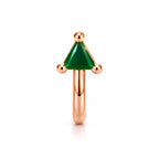 Rose Gold Plated Green Triangle Crystal Non-Piercing Nose Pin