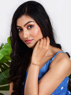 Rose Gold Plated American Diamond Adjustable Bracelet, Stylish Fashion Jewellery Gift for Girls & Women