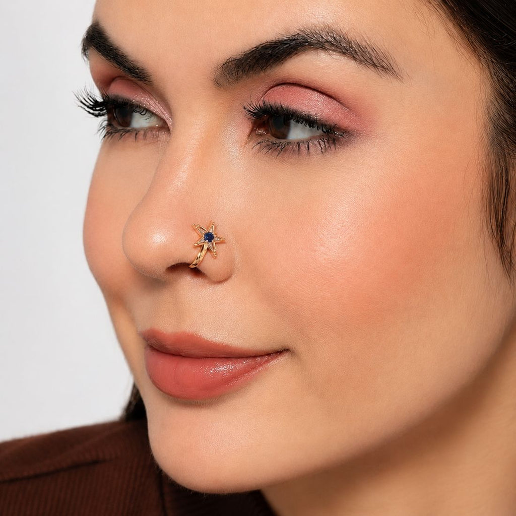 Rose Gold Floral Non-Piercing Nose Pin