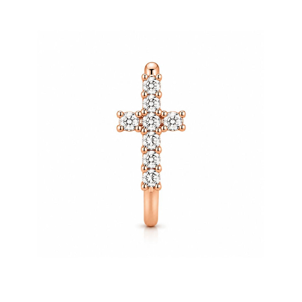 Rose Gold Cross Non-Piercing Nose Pin