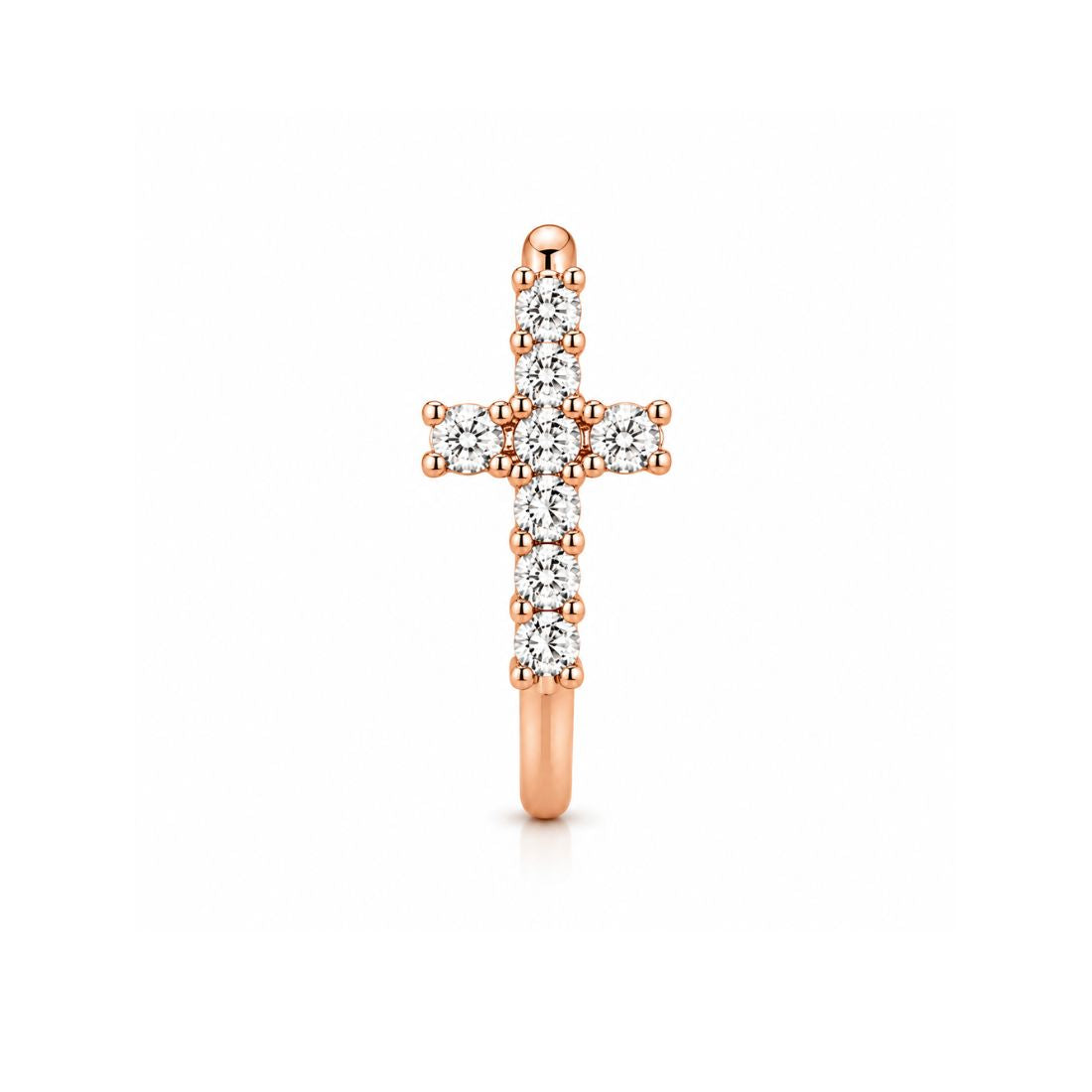 Rose Gold Cross Non-Piercing Nose Pin