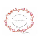 Rose Gold Plated Pink Tulip Floral Bracelet |Bracelet Size : 2.4-2.6