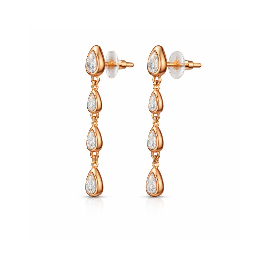 Rose Gold Teardrop Earrings for Women