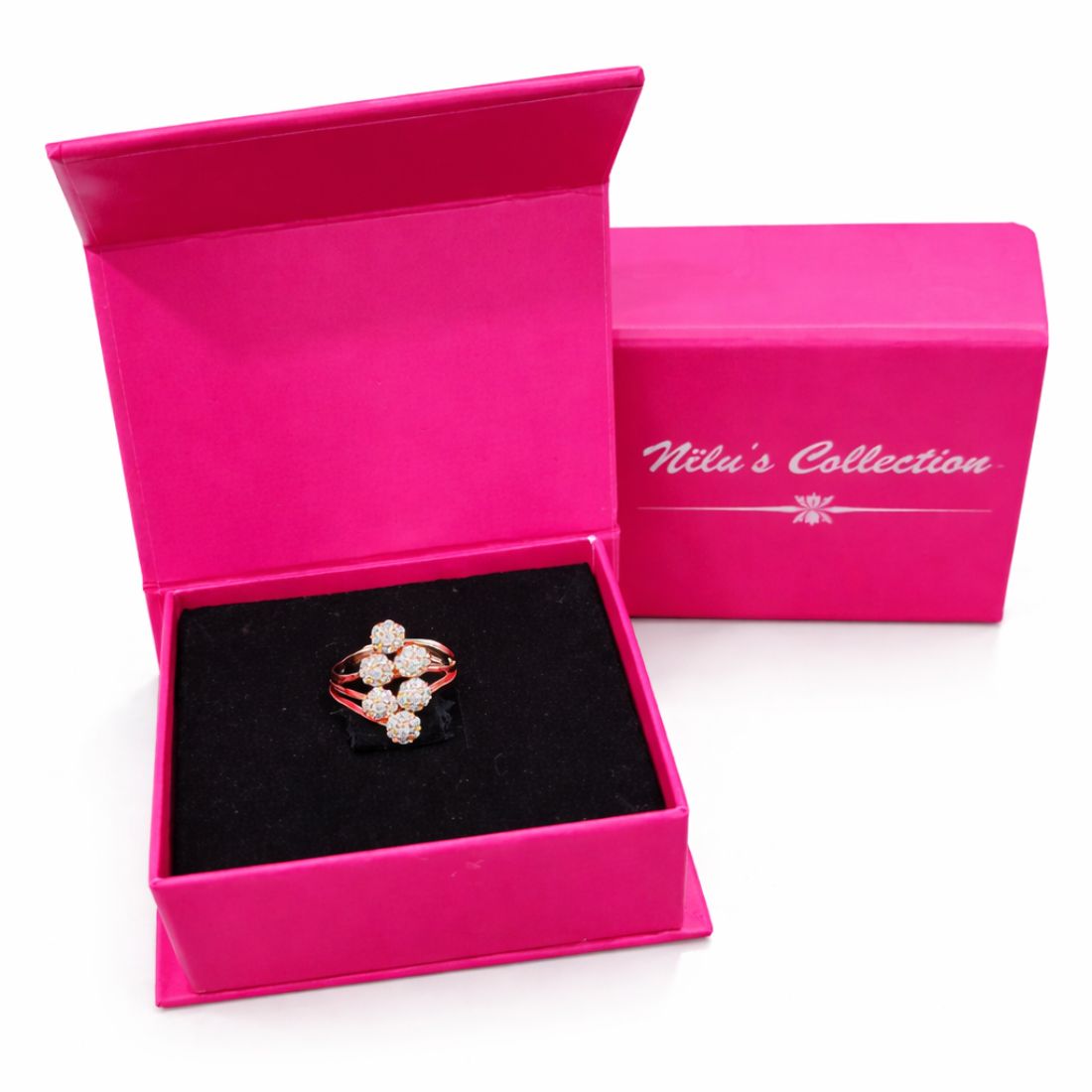 Gift Rose Gold Plated Complete Jewelry Set Necklace, Earrings, Ring & Kada For Women And Girls