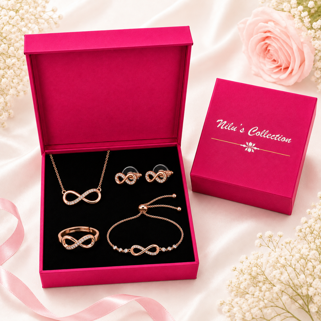 Rose Gold Infinity Jewellery set