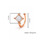 Rose Gold Square Cut Non Piercing Nose Pin