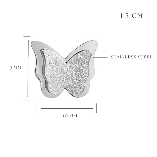 Butterfly Pendant with Studs  Value Set for Women & Girls