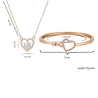 Harmony Hues Value Set | Rose Gold Plated Heart Necklace and Kada Bracelet for Women & Girls