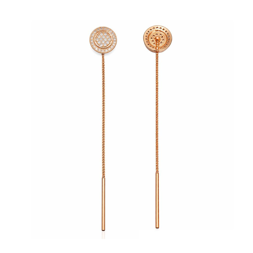 Rose Gold Plated Sui Dhaga Dangle Earrings