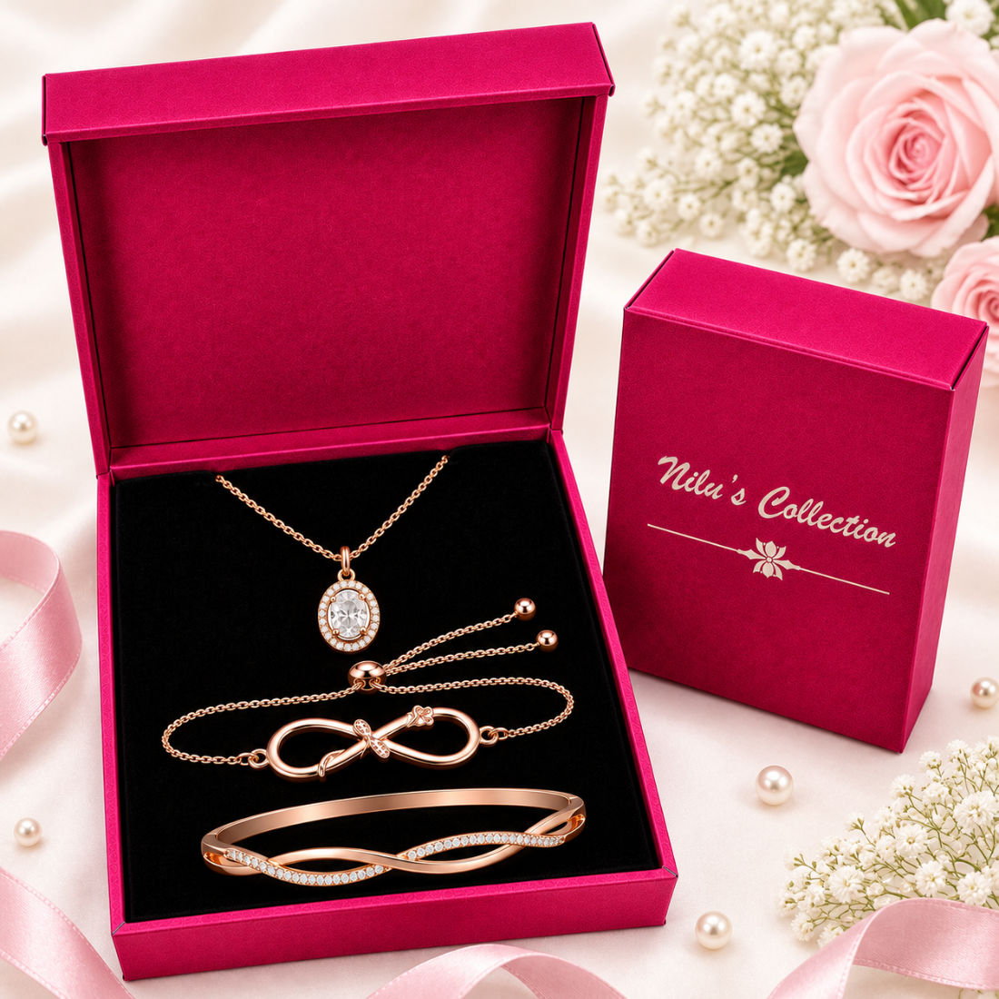 Rose Gold Jewellerey Gift Set for Women