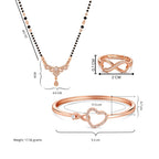 Rose Gold Heart Bracelet with Infinity Ring & Mangalsutra