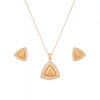 Rose Gold Plated Pendant & Stud Earrings for Women