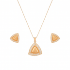 Rose Gold Plated Pendant & Stud Earrings for Women