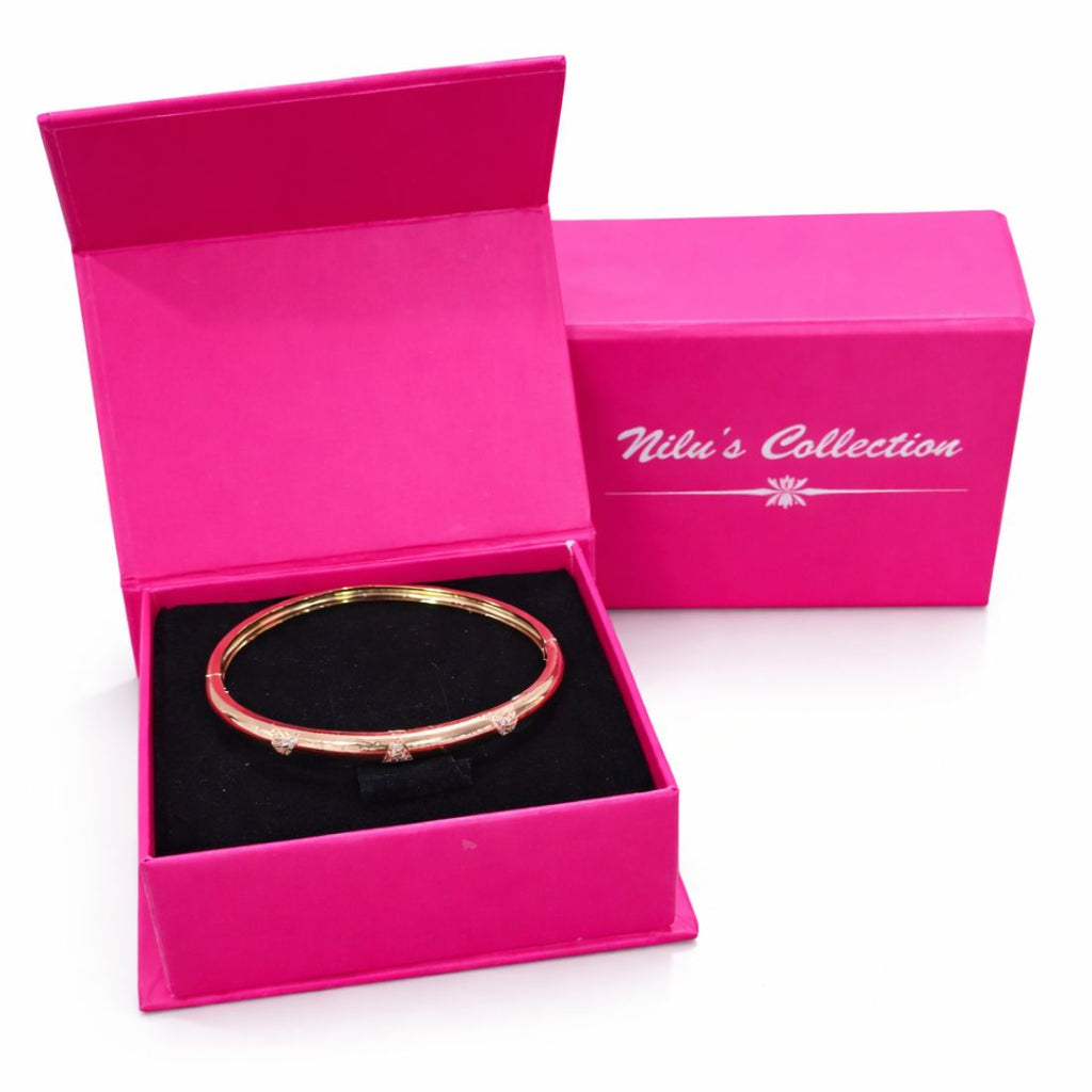 Gift Rose Gold Plated Complete Jewelry Set Necklace, Earrings, Ring & Kada For Women And Girls