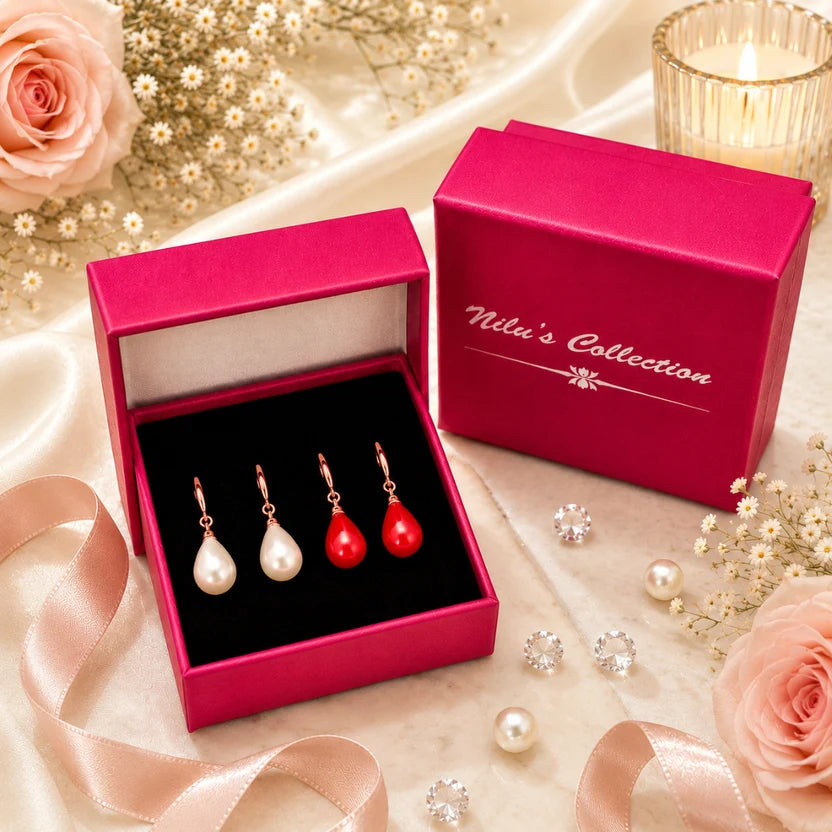 Minimal pearl drop earrings