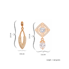 Subtle Duo Value Set| Rose Gold Plated Stud Earring, Pendant and Tennis Bracelet Set For Women And Girls