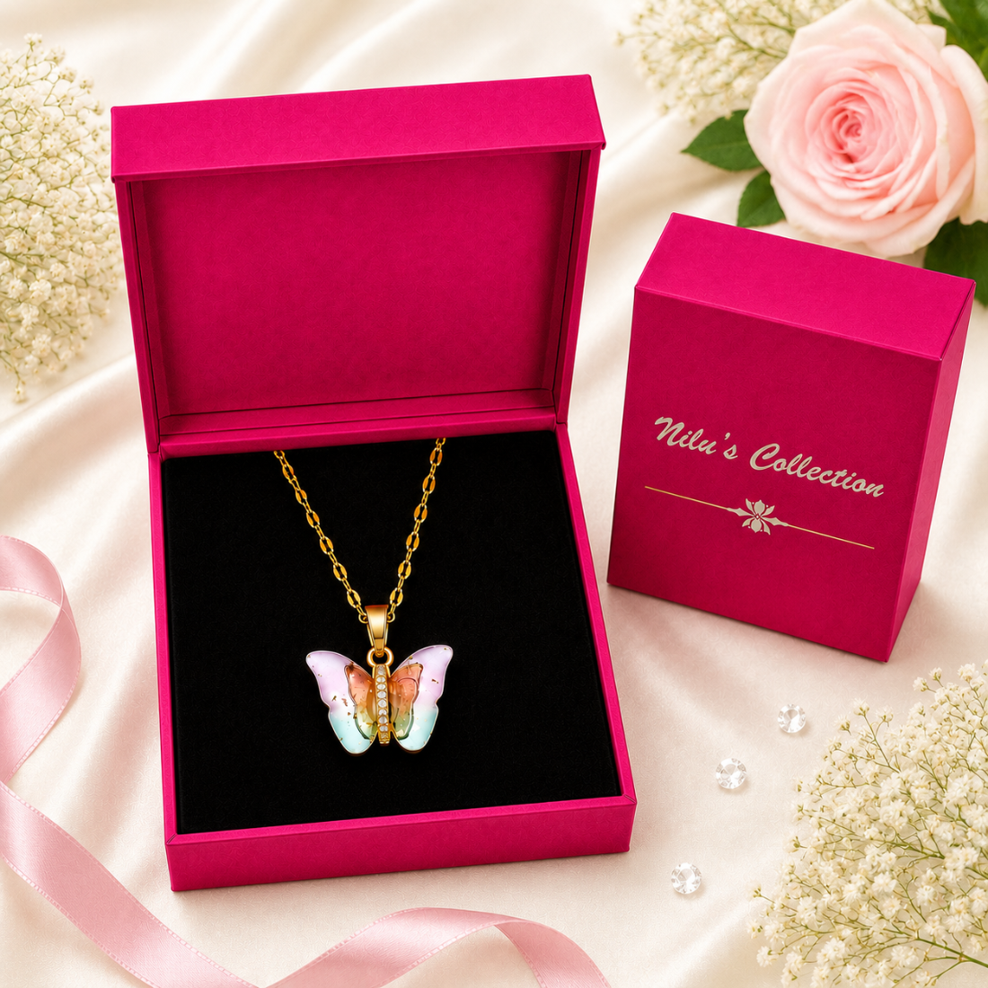 Gold Pendant & Bracelet Gift Set for Women