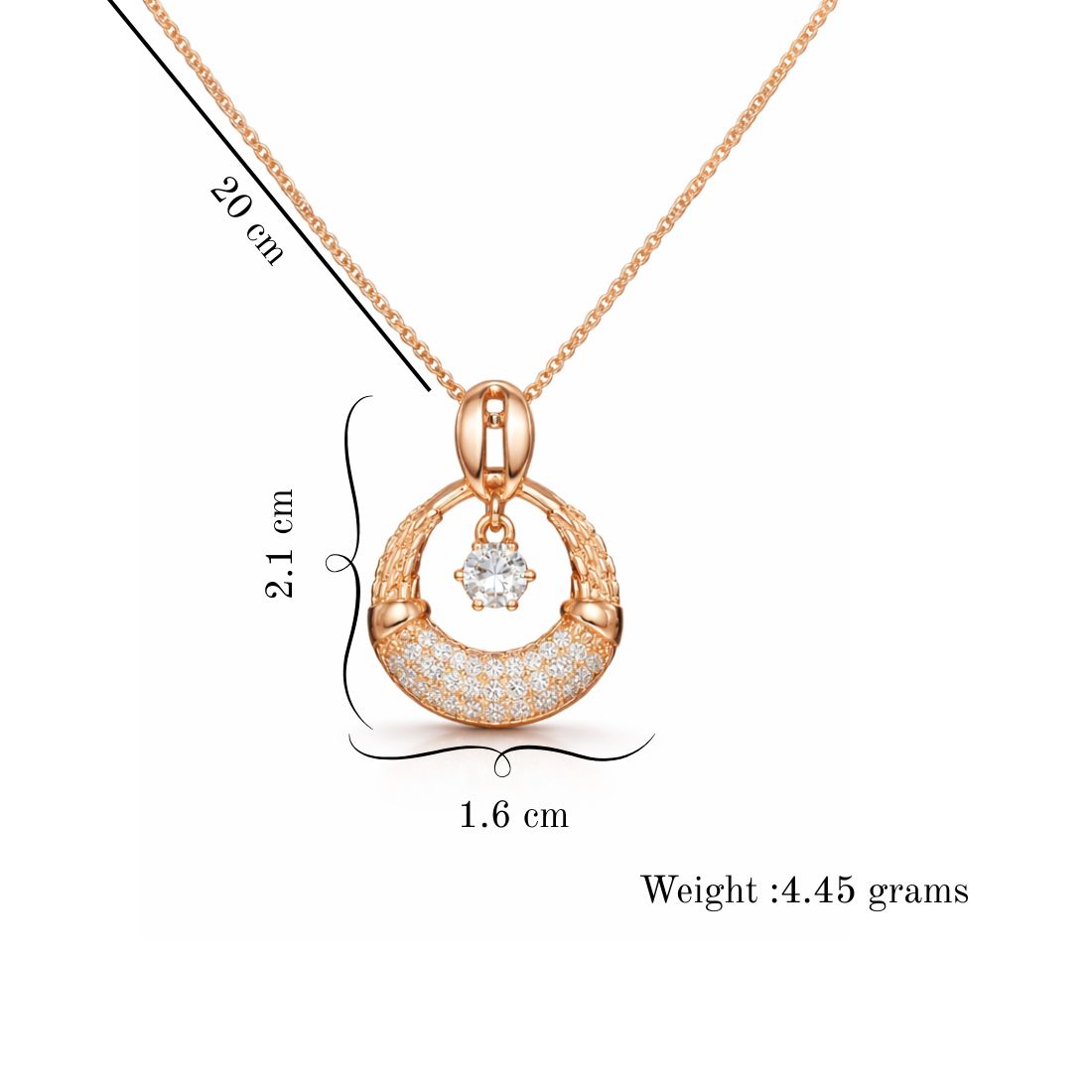 Rose Gold Drop Pendant Necklace for Women
