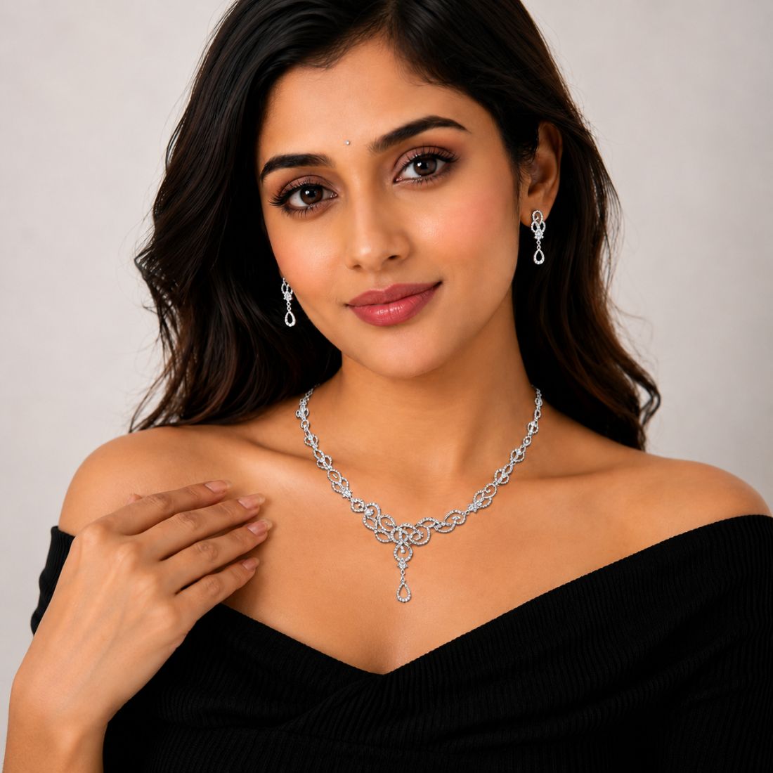 Silver Necklace Set for Women