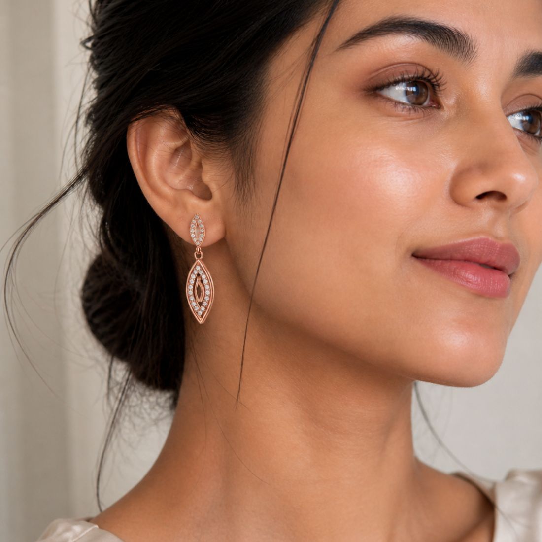 Rose Gold Plated Drop Earrings for Women