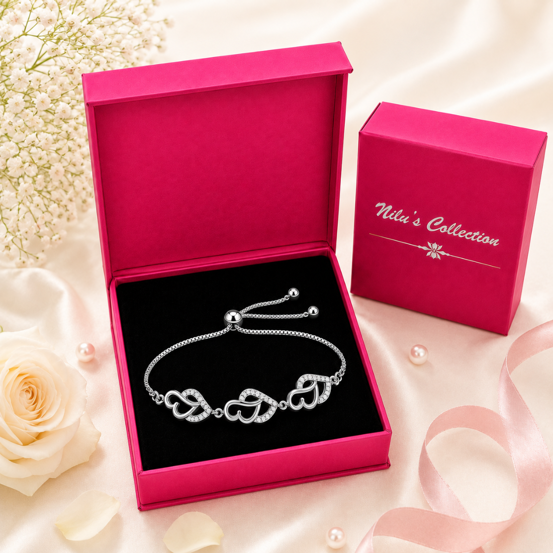 Silver Plated Heart Jewellery Gift Set for Women
