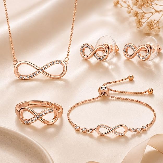 Rose Gold Infinity Jewellery set