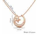 Rose Gold Moon &Star Pendant for Women
