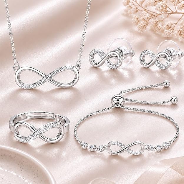Silver Infinity Jewellery Set