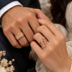Rose Gold Geometric Couple Rings for Men & Women