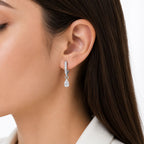 Silver Plated Hoop Drop Earrings