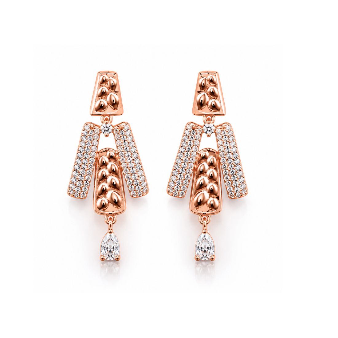 Rose Gold Necklace With Matching Earring