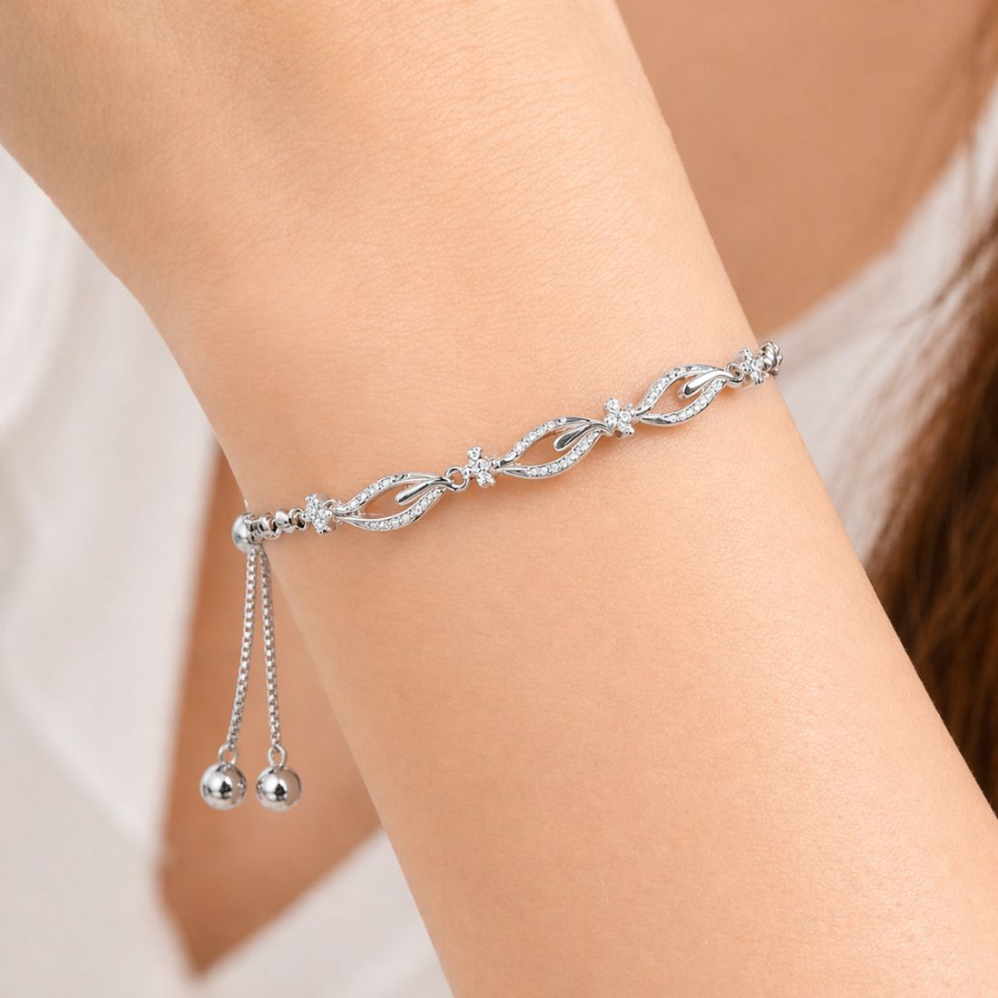 Silver Adjustable Bracelet for Women