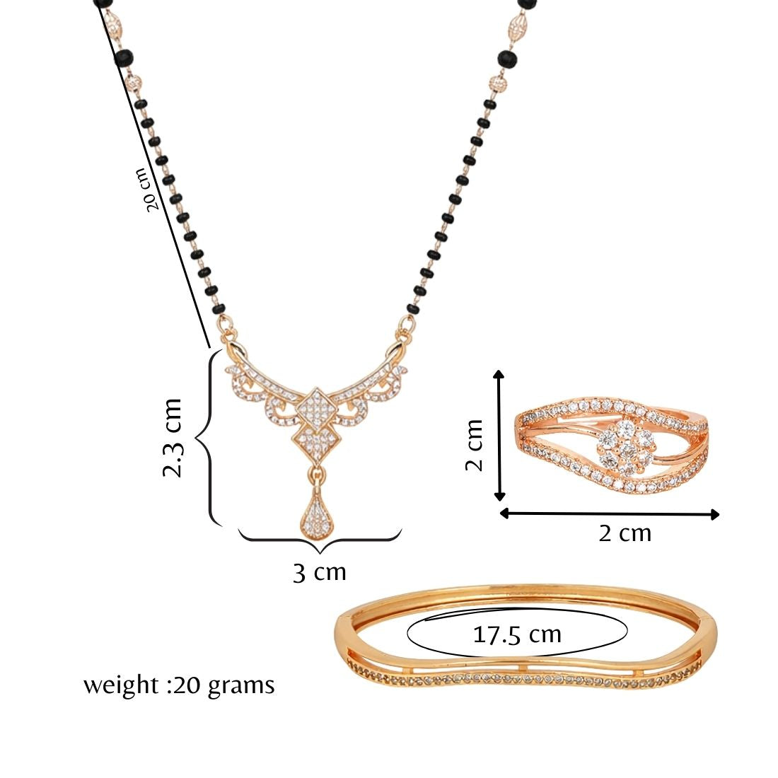 Rose Gold Mangalsutra Set For Women