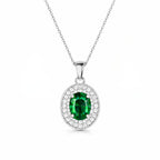 Silver Plated Green Stone Necklace Set
