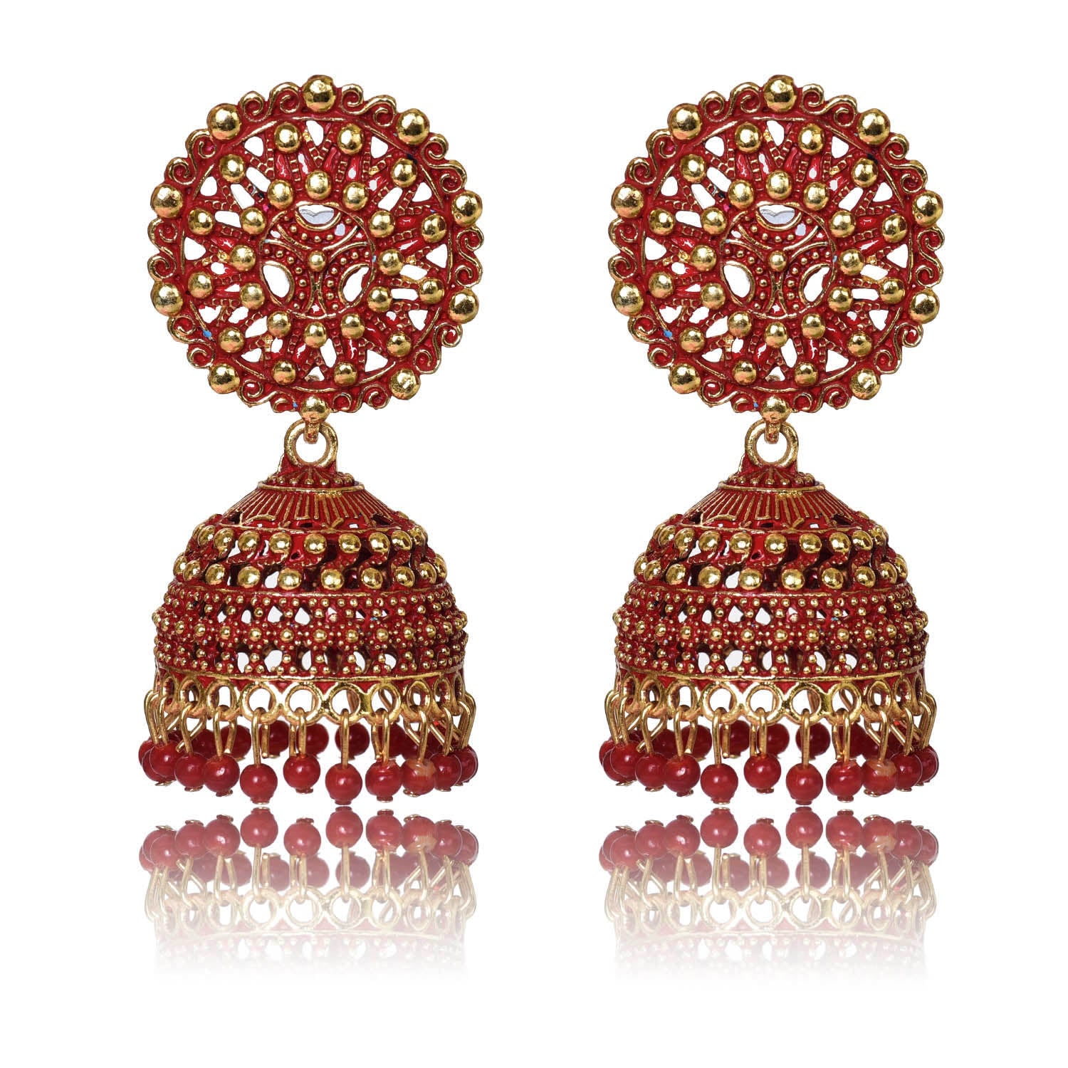 Ethnic Oxidised Jhumka Earring, Long Hangings Traditional Alloy Jhumki Earrings for Women & Girls