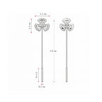 Silver Sui Dhaga Long Drop Earrings For Women