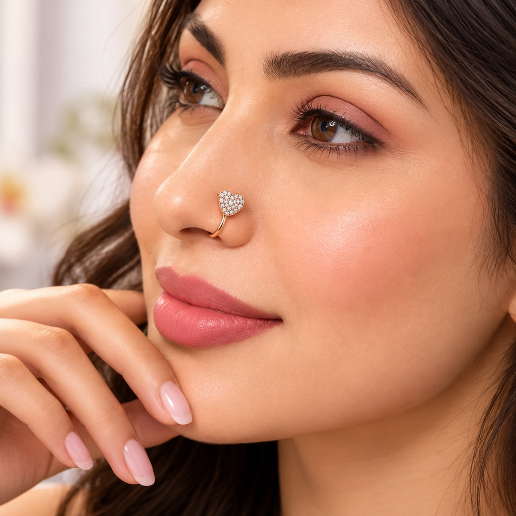 Nilu's Collection Non Piercing Nose Pin for Women