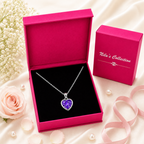 Silver Plated Purple Heart Jewelry Set
